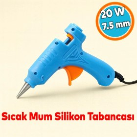 Resim Sıcak Ince Mum Silikon Tabancası 7.5 mm 20W 190°C Hızlı Isınan Güçlü Yapıştırıcı Tabanca Ergonomik 