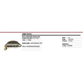 Resim Vertex Diot Tablası Ford Escort 1 4/1 6 İ 