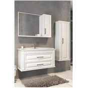 Resim Moskova 100 Cm Banyo Dolabı-Beyaz(Boy Dolap Dahil ) 
