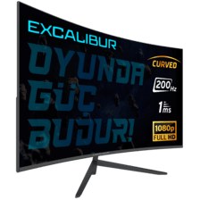 Resim Excalibur E27FHD-G 27" 1 MS 200 Hz FreeSync + G-Sync LED FHD Curved Oyuncu Monitörü 