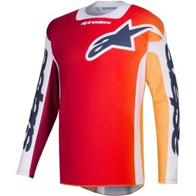 Resim Alpinestars Racer Portl Off-road Motosiklet Jerseyi Kırmızı Gri 