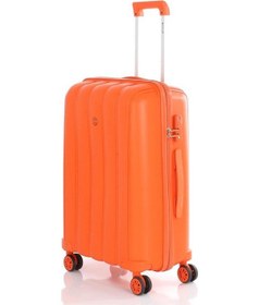 Resim Mçs Bavul Orta Ve Kabin 2li Set Kırılmaz Silikon Valiz V305 Portakal Portakal 