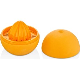 Resim Qlux Portakal Şeklinde Narenciye Sıkacağı Limon Narenciye Sıkacağı Saklama Kabı 