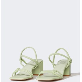 Resim DeFacto Kadın Yüksek Taban Suni Deri Topuklu Sandalet E2524AX25SMGN562 Yeşil 