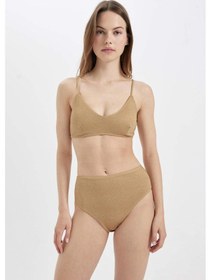 Resim DeFacto Regular Fit Parlak Kumaş Yüksek Bel Bikini Altı-Fall in Love C3180AX24SMYL275 