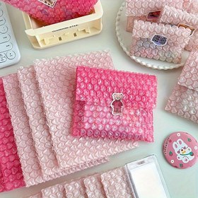 Resim 10 Adet Sevimli Pembe & Magenta Kalp Şeklinde Kabarcık Posta Çantaları, Büyük/Küçük - Dayanıklı Plastik Darbeye Dayanıklı Ambalaj Çantaları, Teddy Bear Tasarımlı Zarf, Kart, Hediye için - Sevgililer Günü El İşleri & Süslemeler, Hediye Kutusu için Mükemmel 