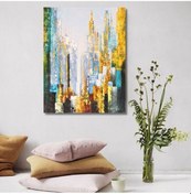 Resim Şehir Gold El Yapımı Yağlı Boya Tablo 85x105cm 