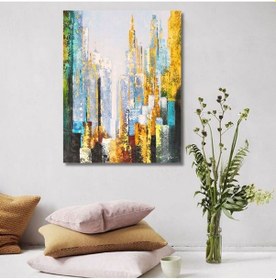 Resim Şehir Gold El Yapımı Yağlı Boya Tablo 85x105cm 