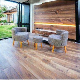 Resim BEYLERBEYİ Çay Seti İkili Koltuk Berjer Ve Puf Takımı (salon, Balkon, Ofis) 3 Lü Takım 