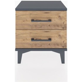 Resim Arges Komodin 2 Çekmeceli 44x30x48 Antrasit-çam Antrasit 