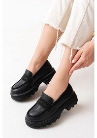 Resim 746-759 Siyah Günlük Yüksek Tabanlı Loafer Ayakkabı Siyah 