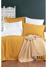 Resim Çeyiz Diyarı Fiona 10 Parça Pikeli Çeyiz Seti Hardal Hardal 