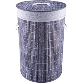 Resim Bambum Linen - Çamaşır Sepeti Yuvarlak Gri 