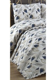 Resim Çok Amaçlı 3 Parça Çift Kişilik Pike Takımı Lacivert 