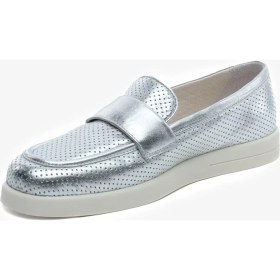 Resim Greyder Kadın Gümüş Hakiki Deri Loafer Ayakkabı 5Y2CA34380 