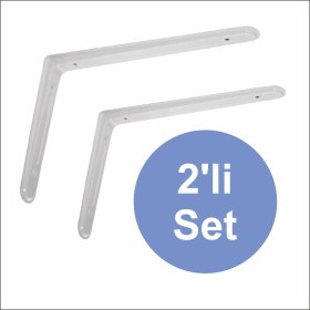 Resim Wood Retro Metal Raf Altı Beyaz 