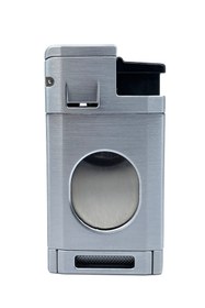Resim Parmida 3 Pürmüz Alevli Metal Puro Çakmağı - Entegre Giyotin Kesicili ve Gaz Göstergeli - Gri 