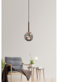 Resim Mona Tekli Bakır-siyah Metal Gövde Füme Camlı Tasarım Lüx Sar... Bakır 