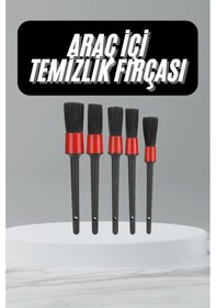 Resim Ucuztekno 5 Adet Oto Detaylı Temizleyici Araç İçi Temizlik Fırça Seti Koltuk Döşeme Kapı Toz Alma Fırçası 