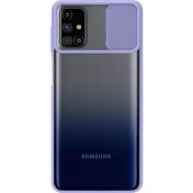 Resim KZY Samsung Galaxy M31S Kapak Lensi Açılır Kapanır Kamera Korumalı Silikon Kılıf Lila 