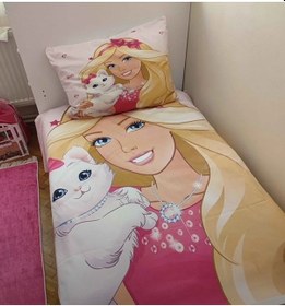 Resim Evsehomes Barbie Yatak Örtüsü Yastık Kılıfı 