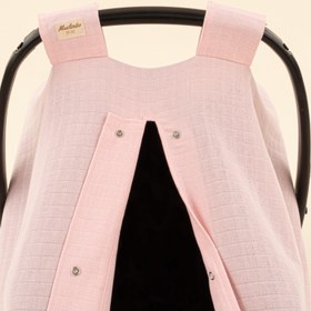 Resim Puset Örtüsü - Tek Taraflı - Şeker Pembe Muslin 