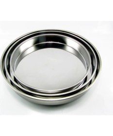 Resim Özbience Paslanmaz Çelik Fırın Tepsi Seti, 3 Boy, Dayanıklı ve Şık Tasarım 