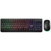 Resim Everest EVERST Q TR KM-1500 Siyah Kablosuz Rainbow Aydınlatmalı Q Multimedia Klavye + Mouse Set 