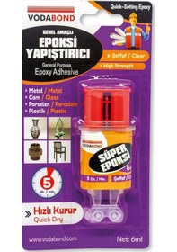 Resim Vodabond Rapid Şırınga Genel Amaçlı Epoksi Yapıştırıcı Şeffaf 6ml 