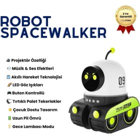 Resim Robot Spacewalker Akıllı Yürüyen Işıklı Müzikli Oyuncak Robot, Hareketli Kollar, Ses Efektleri, Çocuk Eğitim ve Eğlence Robotu | Hzlstore 