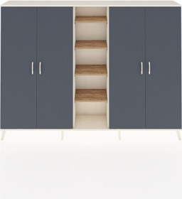 Resim Arges Dolap 12 Raflı 4 Kapaklı 220x30x163 Aytaşı-antrasit/çam Antrasıt/atlas Çam - Aytası 