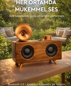 Resim 10numara Nostaljik Görünümlü Müzik Kutusu Bluetooth Usb-sd Kart Aux Girişli Radyolu Müzik Sistemi Mp3 Çalar 