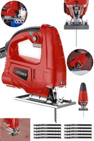 Resim STEİNER 4000 W Sjs Metal Şanzıman 6 Kademe Devirli Bakır Sargılı Dekupaj Testere Makinesi 10 Uç 