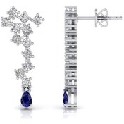 Resim 0,90 Karat Pırlantalı Safir Küpe 