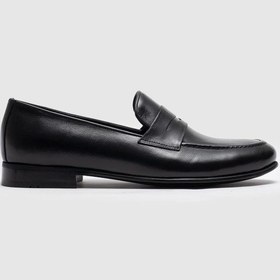 Resim Cabani Hakiki Deri Enjeksiyon Tabanlı Erkek Siyah Klasik Ayakkabı Siyah 