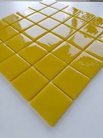 Resim MozaiKristaL Mutfak Tezgah Arası Ve Tüm Yüzeyler Için 50x50x5 Mm Sarı Cam Mozaik ( 1 Koli=1 M2 Fiyatıdır ) 