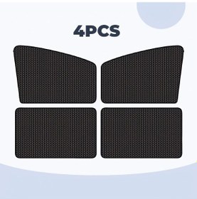 Resim Xuweiwei 4 Parça Siyah Nylon Manyetik Araç Perdesi Polyester Örgü Dokuma Güneşlik Ve Görüş Koruma Paneli 