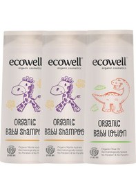 Resim Ecowell Organik Bebek Şampuanı 300 ML x 2 + Bebek Losyonu 