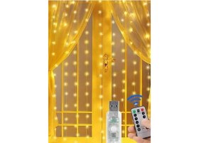 Resim Fioplus Kumandalı 8 Ayrı Moda Sahip 3MX3M ( 300 cm x 300CM ) Perde LED Peri LED USB 