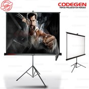 Resim CODEGEN Tx-20 200x200 Cm Tripod Ayaklı Taşınabilir Manuel Projeksiyon Perdesi (ARKASI SİYAH FONLU) 