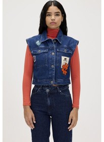 Resim Bad Bear Joanne İndigo Kadın Denim Yelek Koyu Mavi 
