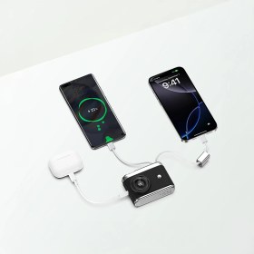 Resim Recci RPB-P66 Pd 20W Hızlı Şarj Özellikli Type-C & Lightning Kablolu Powerbank 22.5W 10.000MAH Siyah 