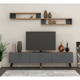 Resim NEWLİNE Tv Ünitesi Çırağan - Antrasit 180 Cm 