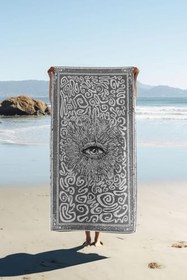 Resim Dijital Baskı Plaj Deniz Havlusu Modern Desenli Peştamal (80X160 cm) HVL0065 