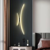 Resim 1 Adet LED Duvar Lambası - Modern Minimalist Tarz, 3 Seviyeli Karartma ve Renk Ayarı, Premium Metal Malzemeli Oturma Odası/Yatak Odası/Koridor/Giriş Dekoru için, Arka Plan Aydınlatması, Rahat Yatak Odası Işıklığı, Otel Koridoru, Villa Merdiveni, Kulüp Atmosferi İçin Uygun 