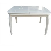 Resim Evimeaksesuar Muz Masa 80X120 Açılır Kapanır Lake Beyaz Ahşap 