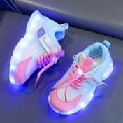 Resim Casual Cool Şarj Edilebilir LED Sneakers Erkek Çocuklar İçin, Koşu Eğitimi İçin Şok Emici Kaymaz Sneakers, Işık Yayan Spor Ayakkabıları 