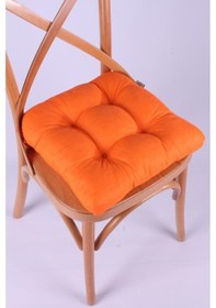 Resim Altınpamuk Altınpamuk Lina Pofidik Turuncu Sandalye Minderi Özel Dikişli Bağ 