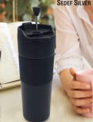 Resim SEDEF SİLVER French Press Kahve Demleme 450 ml Coffee Termos 