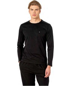 Resim Pierre Cardin 6100 Erkek Siyah Uzun Kollu Bisiklet Yaka Pijama Takımı-siyah-m Çok Renkli 
